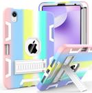 Capa CCMAO para iPad mini 7 (A17 Pro), Capa para iPad mini 6ª Geração, com Suporte para Apple Pencil e Suporte Retrátil, Capa Híbrida Resistente a Choques para iPad mini 7/6 de 8,3 Polegadas, Arco-Íris