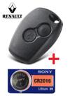 Capa Chave Duster Logan Sandero Novo Clio - 2 Botões + Pilha CR2016 Capa Chave Duster Logan Sandero Novo Clio - 2 Botões + Pilha CR2016