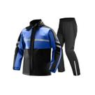 Capa Chuva Conjunto De Pvc Motoqueiro Impermeável Azul E Preto