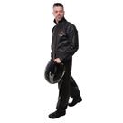 Capa Chuva Moto Conjunto Jaqueta Calça Preta PVC Impermeavel Motociclista Masculina Pioneira