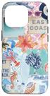 Capa Coastal Summer Y2K Preppy para iPhone 16 Pro com colagem azul Capa Coastal Summer Y2K Preppy para iPhone 16 Pro com colagem azul