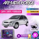 Capa Cobrir Carro CORSA WIND 100% Forrada Armada Force 100% Impermeável Forro Total Protege Sol Chuva Poeira Lona Proteção Automotiva Hatch e Sedan