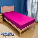 Capa Colchão Casal Impermeável Colchão Anti Alérgica Rosa Pink