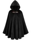Capa com capuz, capa de veludo, traje renascentista para homens, preto