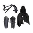 Capa Com Capuz De Cavaleiro Medieval Vintage Para Homens, Cinto Renascentista, Protetor De Pulso,