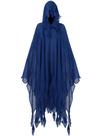 Capa com capuz de Halloween, capa renascentista medieval, azul pavão
