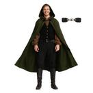 Capa com capuz JPXH, traje renascentista medieval unissex