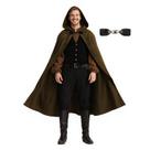 Capa com capuz JPXH, traje renascentista medieval unissex