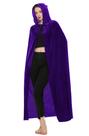 Capa com capuz SISKIN unissex para adultos de Halloween, veludo roxo