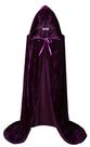 Capa com capuz VGLOOK, capa de veludo, Halloween, cosplay, roxa