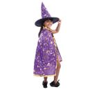 Capa Com Chapéu Infantil Feiticeiro Roxo Dourado Capa Com Chapéu Infantil Feiticeiro Roxo Dourado
