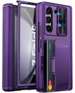 Capa com Porta-Cartões SIXBOX para Samsung Galaxy Z Fold 5 - Roxo Escuro