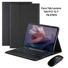 Capa Com Teclado Bluetooth para Lenovo tab p12 12.7 2023 - tb370fu + Mouse