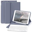 Capa com Teclado KVTVOU para iPad 9ª/8ª/7ª Geração (10,2 Polegadas, 2021/2020/2019), Teclado Bluetooth Sem Fio Magnético Destacável, Capa Folio com Suporte e Porta Lápis, Roxo