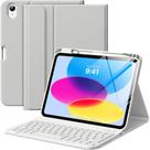 Capa com teclado MoKo para iPad, 11ª geração, 11 polegadas, 2025, prata