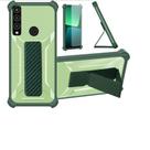 Capa compatível com Orbic Myra 5G UW R678L com película de vidro temperado capa híbrida suporte dobrável magnético fosca anti-impressões digitais verde Capa compatível com Orbic Myra 5G UW R678L com película de vidro temperado capa híbrida suporte dobrável magnético fosca anti-impressões digitais verde