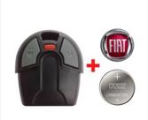 Capa Controle Alarme Fiat Uno Palio Strada + Logo Vermelho + Bateria Oca