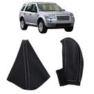 Capa Couro Manopla Câmbio Automático e Coifa Alavanca Marcha Land Rover Freelander 2 2007 a 2015