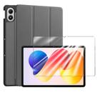 Capa couro para Redmi Pad 2 Pro 12,1 + pelicula vidro Cor selecionada:Cinza