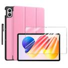 Capa couro + pelicula para Xiaomi Pad 2 Pro 12,1" + caneta Cor selecionada:Rosa Claro Capa couro + pelicula para Xiaomi Pad 2 Pro 12,1" + caneta Cor selecionada:Rosa Claro