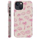 Capa DAIZAG para iPhone 14 rosa Seashell Palm Tree Design Capa DAIZAG para iPhone 14 rosa Seashell Palm Tree Design