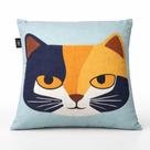 Capa de almofada 43 x 43 veludo digital estampado - gato laranja