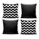 Capa de Almofada 45x45 cm ZigZag Preto/Branco Capa de Almofada 45x45 cm ZigZag Preto/Branco