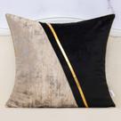 Capa de almofada Alerfa Preto Bege Dourado Couro Patchwork 50x50cm