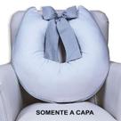 Capa de Almofada Amamentação Piquet com Laço - Branca com Cinza