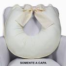 Capa de Almofada Amamentação Piquet com Laço - Palha Capa de Almofada Amamentação Piquet com Laço - Palha