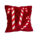 Capa De Almofada Bengala Candy Vermelho Veludo Luxuoso Natal 45cm x 45cm
