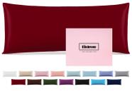 Capa de almofada corporal de seda Casbrove Mulberry Silk 20x54cm vermelha
