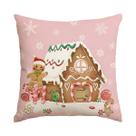 Capa De Almofada De Natal Com Tema De Casa De Biscoito De Gengibre E Doces, Decoração De Casa Para