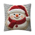 Capa De Almofada De Natal Em Pelúcia Macia 2D Com Papai Noel E Rena Para Sofá Da Sala De Estar, Capa De Almofada De Natal Em Pelúcia Macia 2D Com Papai Noel E Rena Para Sofá Da Sala De Estar,