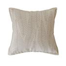 Capa de almofada de pelúcia cremosa com bordado de folhas 45x45cm