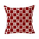 Capa De Almofada Decorativa De Linho Com Urso Vermelho E Floco De Neve Feliz Natal 45x45 Para Sofá E