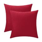 Capa de almofada decorativa Jeneoo, 2 peças, 45 x 45 cm, linho vermelho