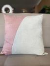 Capa de Almofada Decorativa Linho Cru 4545 com Suede Rosa Seco Capa de Almofada Decorativa Linho Cru 4545 com Suede Rosa Seco