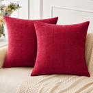 Capa de almofada decorativa MIULEE 46x46 cm Chenille Red Set 2
