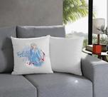 Capa De Almofada Decorativa Personagens Disney Bella Janela Cor Bege Frozen Poá