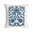 CAPA DE ALMOFADA DONATELLA SARJA COM BORDADO AZUL - 50 cm x 50 cm