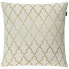 Capa de Almofada em Jacquard Luxo Branco e Dourado Geométrico 43x43cm Capa de Almofada em Jacquard Luxo Branco e Dourado Geométrico 43x43cm