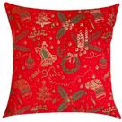 Capa de Almofada em Jacquard Luxo Enfeites Natalinos 45x45cm
