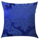 Capa de Almofada em Jacquard Medalhão Azul Royal 45x45cm