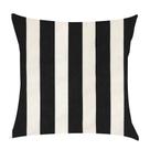 Capa de Almofada em Jacquard Preto e Branco Listrado 43x43cm