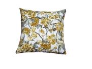 Capa de Almofada Estampa Flores Mostarda e Cinza - Nallu Decor