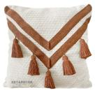 Capa de Almofada Fita Pompom Doha Chique Boho Decorativa Sofá