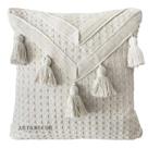 Capa de Almofada Fita Pompom Doha Chique Boho Decorativa Sofá