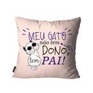 Capa de Almofada Geracao Animal Pai de Gato Bege 45X45cm
