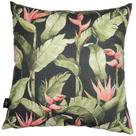 Capa de Almofada Impermeável Estampa Digital 100% Algodão Flores Fundo Preto Área Externa 43cmx43cm